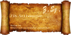 Zih Szilveszter névjegykártya